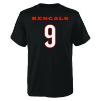 Youth Cincinnati Bengals Joe Burrow Black Mainliner Name & Number T-Shirt